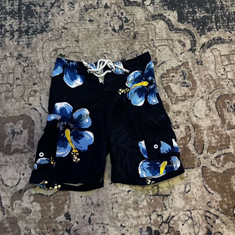 Abercrombie & Fitch Blue Floral Swim Trunks